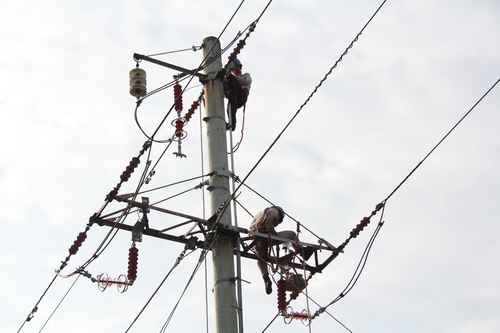 國網(wǎng)霞浦供電公司加裝線路避雷器，保障兩節(jié)期間電網(wǎng)可靠性