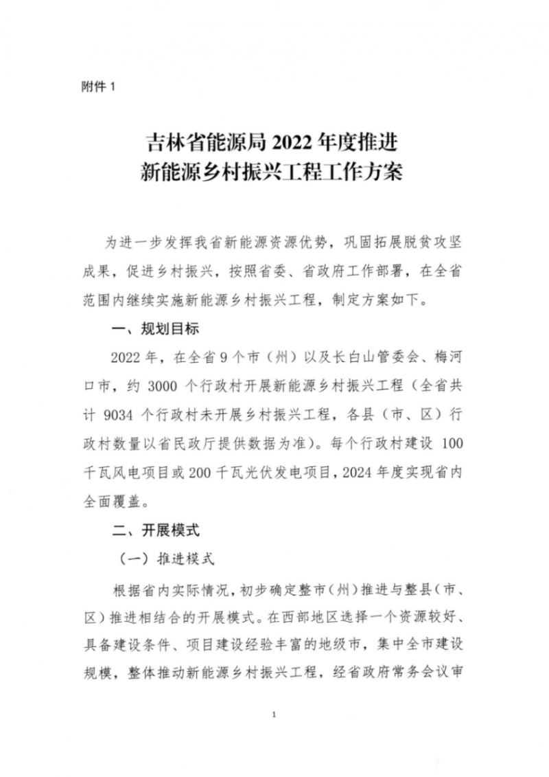 吉林省能源局發(fā)布全國首個出臺的省級“新能源+鄉(xiāng)村振興”方案！